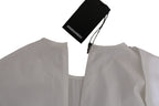 Dsquared² White Crew Neck Long Sleeve Cotton Blouse