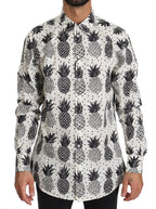 Dolce & Gabbana White Pineapple Cotton Top Shirt
