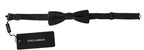 Dolce & Gabbana Gray Patterned Mens Necktie Papillon 100% Silk Bow Tie