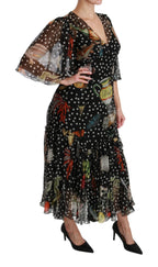 Dolce & Gabbana Black Sea Fish Sicily A-line Shift Dress