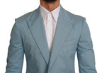 Dolce & Gabbana Blue Slim Fit Coat Jacket MARTINI Blazer