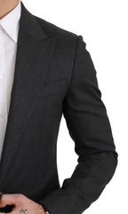Dolce & Gabbana Gray NAPOLI Slim Fit Jacket Wool Blazer