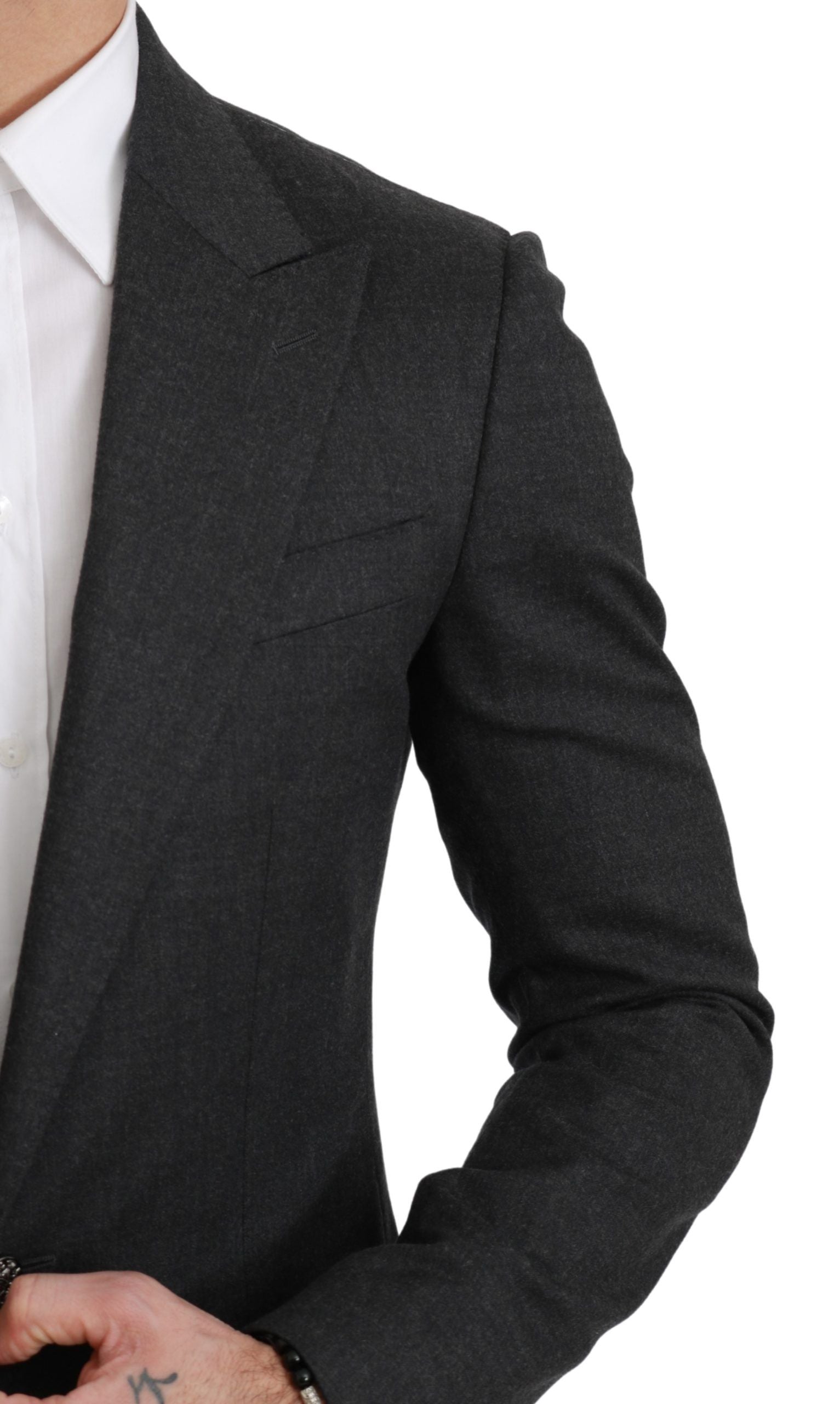 Dolce & Gabbana Gray NAPOLI Slim Fit Jacket Wool Blazer