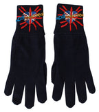 Dolce & Gabbana Blue #DGLovesLondon Embroidered Wool Gloves