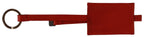 Costume National Red Leather Branded Logo Keyring Keychain