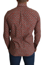 Dolce & Gabbana Red Printed Knight Formal Dress MARTINI Shirt