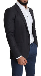 Dolce & Gabbana Black Wool Single Breasted Coat MARTINI Blazer