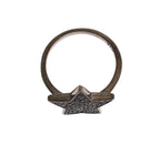 Nialaya Black CZ Star 925 Silver Womens Ring