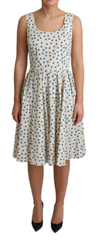 Dolce & Gabbana Beige Dotted Cotton A-Line Gown Dress