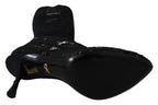Dolce & Gabbana Black Taormina Lace Socks Boots Shoes Pumps