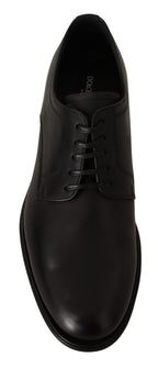 Dolce & Gabbana Black Leather Lace Up Mens Formal Derby Shoes