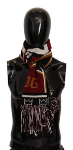 Dolce & Gabbana Multicolor Wool Knit DG King Shawl Wrap Scarf
