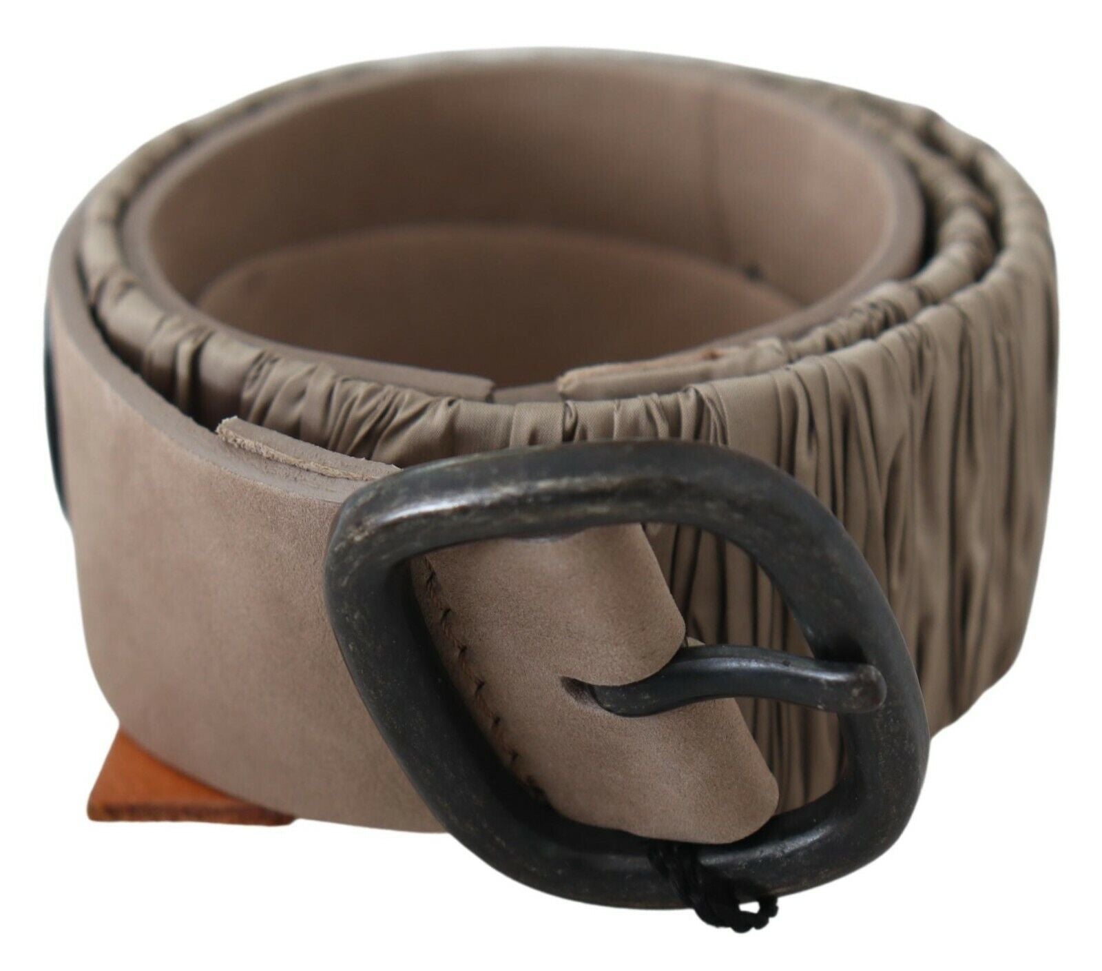 GF Ferre Brown Solid Leather Waist Metal Buckle Belt