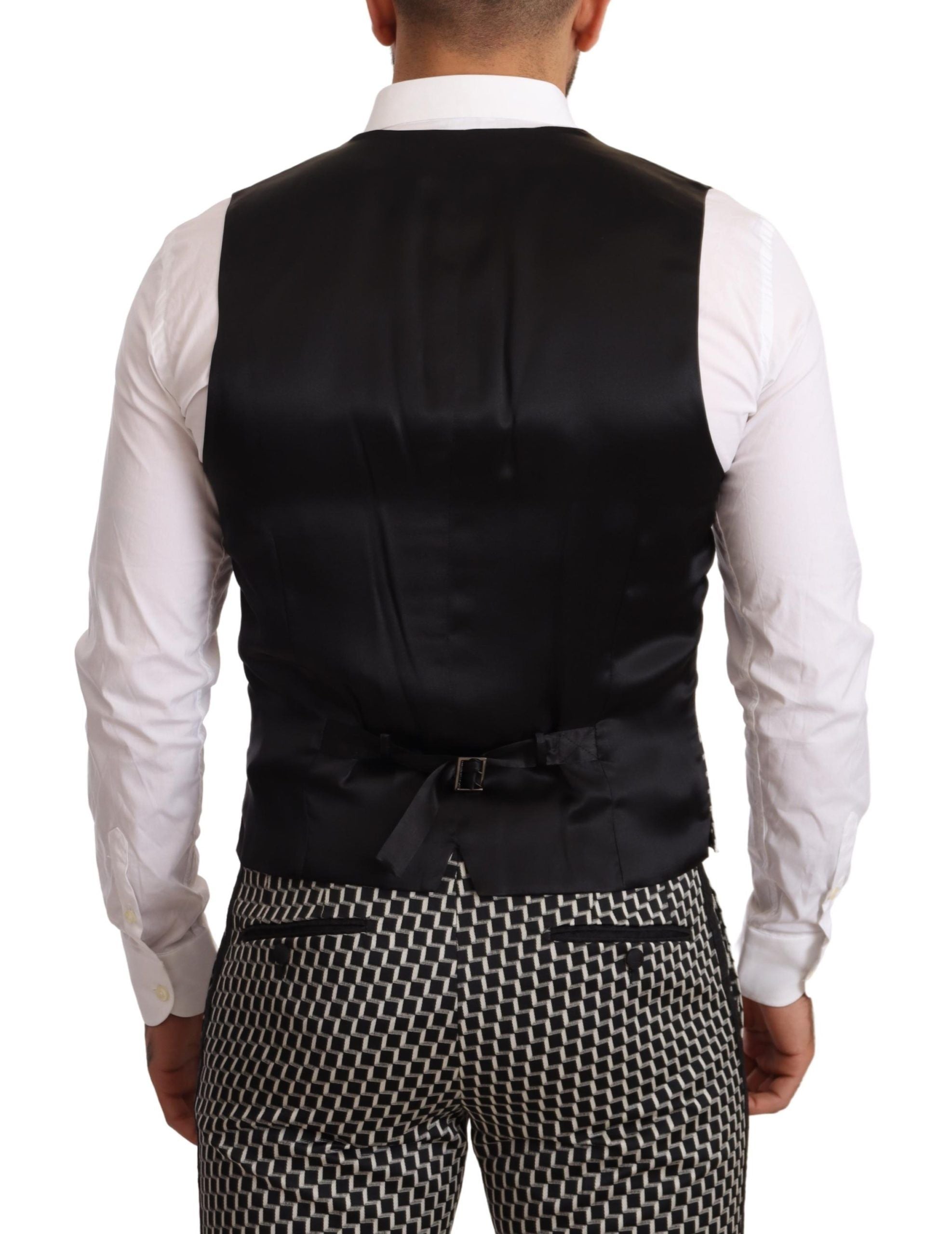 Dolce & Gabbana Black White Check 3 Piece Set MARTINI Suit