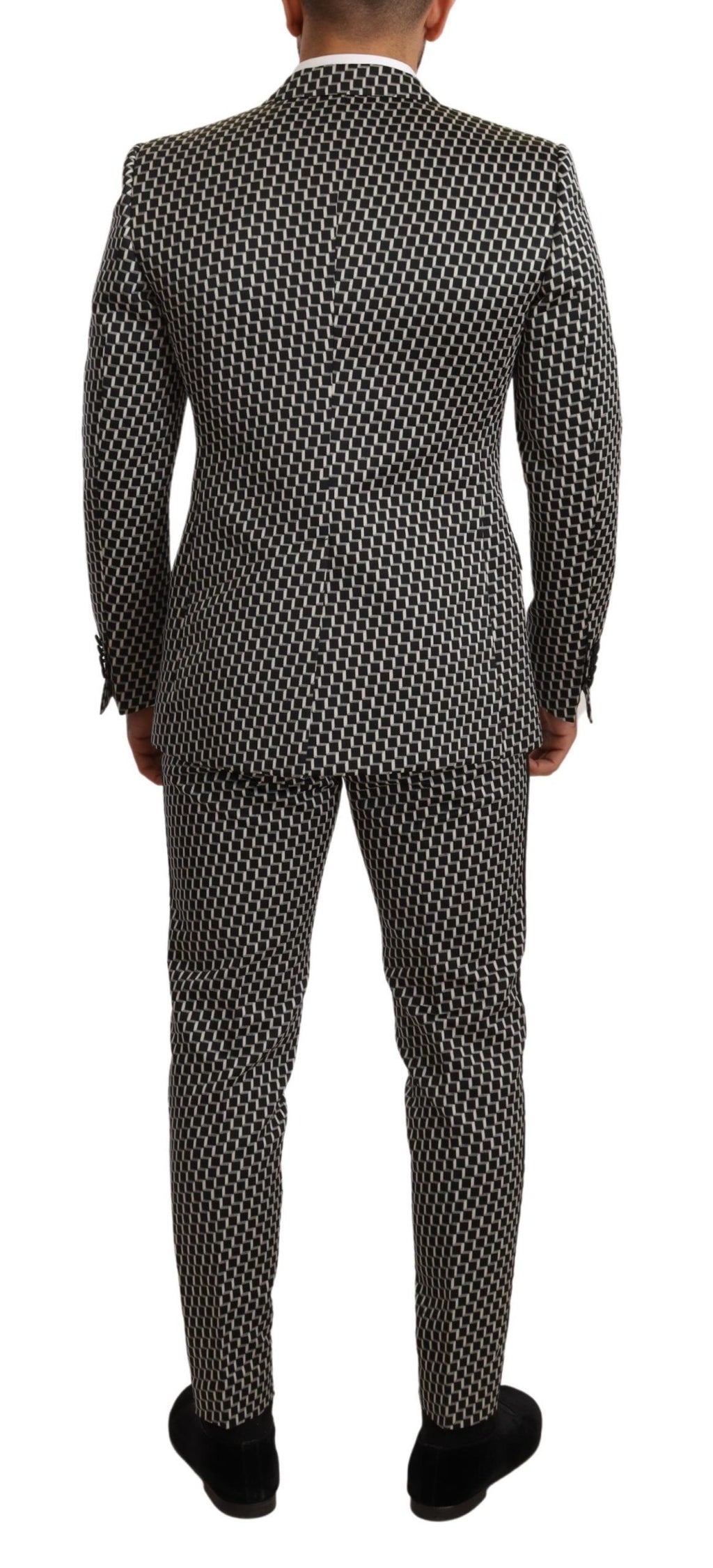 Dolce & Gabbana Dark Gray Check 3 Piece Set MARTINI Suit