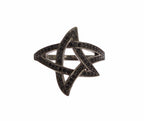 Nialaya Black CZ Rhodium 925 Silver Womens Ring