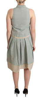 Comeforbreakfast Multicolor Collared Sleeveless Sheath Dress