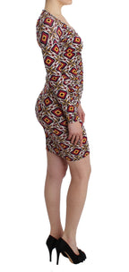 GF Ferre Multicolor Longsleeved Viscose Shift Dress