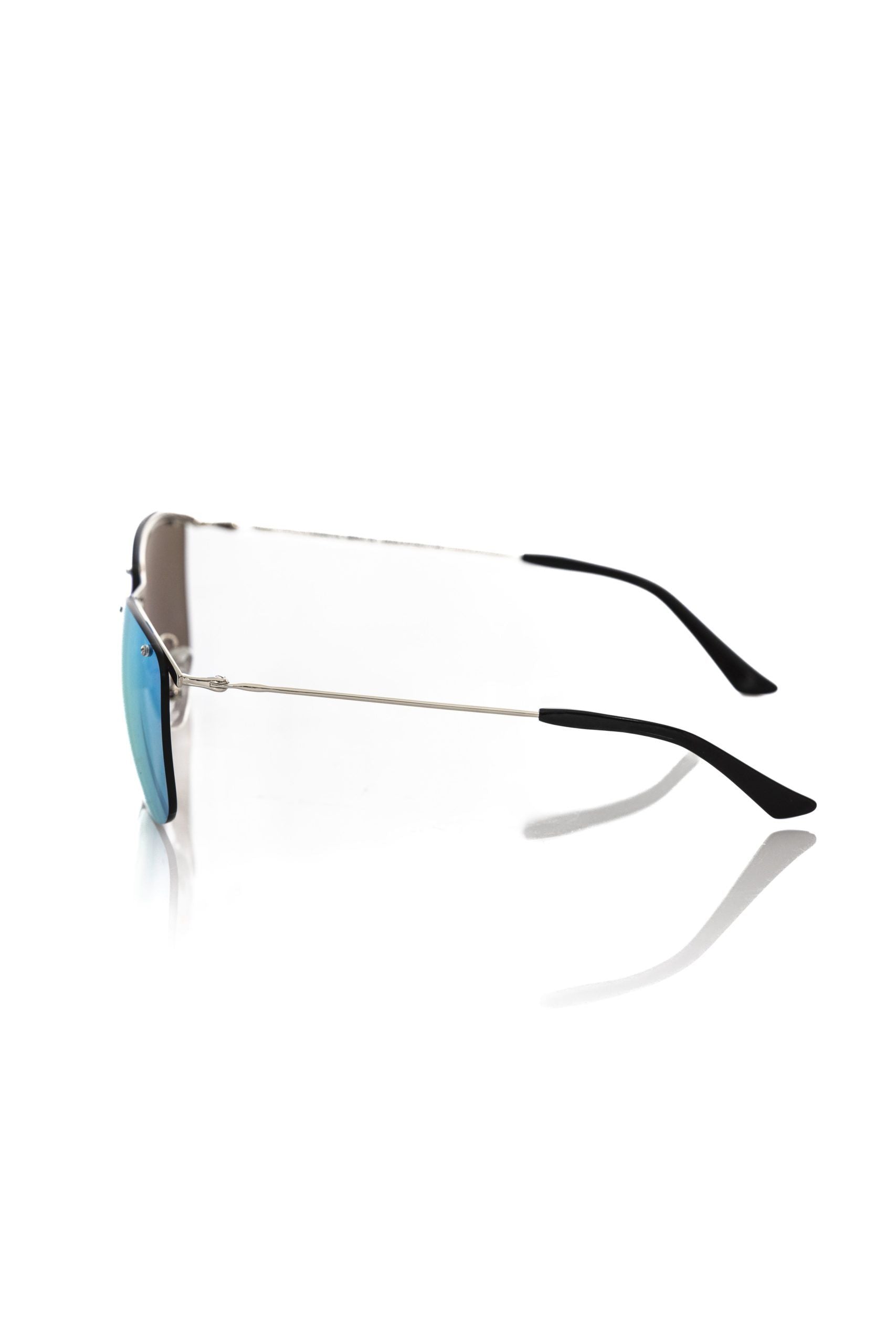 Frankie Morello Silver Metallic Men Sunglasses