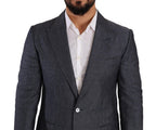 Dolce & Gabbana Blue Linen Cotton Jacket TAORMINA Blazer