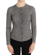 Dolce & Gabbana Black White Wool Top Cardigan Sweater