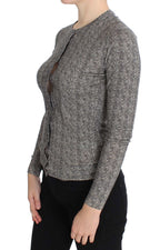 Dolce & Gabbana Black White Wool Top Cardigan Sweater