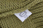 PINK MEMORIES Green Cotton Blend Knitted Sleeveless Sweater
