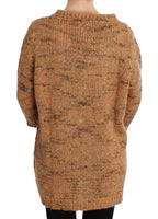 PINK MEMORIES Brown Wool Blend Knitted Oversize Sweater