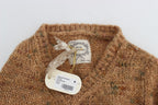 PINK MEMORIES Brown Wool Blend Knitted Oversize Sweater