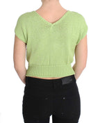PINK MEMORIES Green Cotton Blend Knitted Sweater