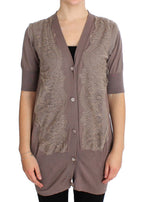 PINK MEMORIES Purple Lace Cotton Cardigan Sweater