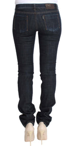 Costume National Blue Cotton Stretch Slim Fit Jeans