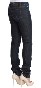 Costume National Blue Cotton Stretch Slim Fit Jeans