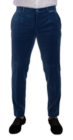 Dolce & Gabbana Blue SICILIA Velvet Slim Fit 2 Piece Suit
