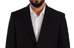 Domenico Tagliente Black Polyester Single Breasted Formal Suit