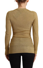 Dolce & Gabbana Gold Viscose Blend Buttons Cardigan Sweater