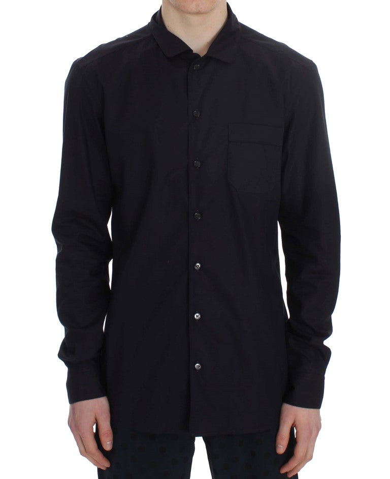 Dolce & Gabbana Purple Striped Cotton Pajama Lounge Shirt