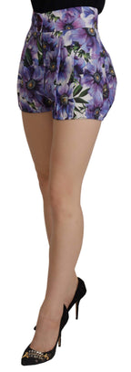 Dolce & Gabbana Purple Anemone High Waist Hot Pants Shorts