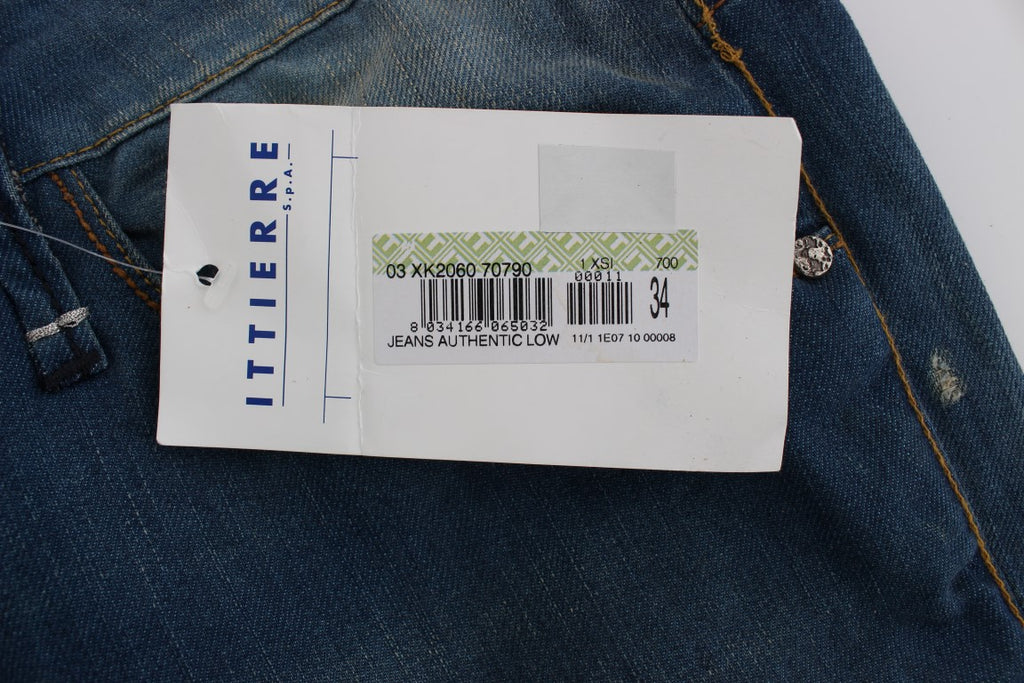 Acht Blue Wash Denim Cotton Stretch Baggy Fit Jeans