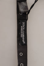 Dolce & Gabbana Black White Polka Dot 100% Silk Neck Papillon Tie