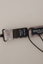 Dolce & Gabbana Silver 100% Silk Slim Adjustable Neck Papillon Tie