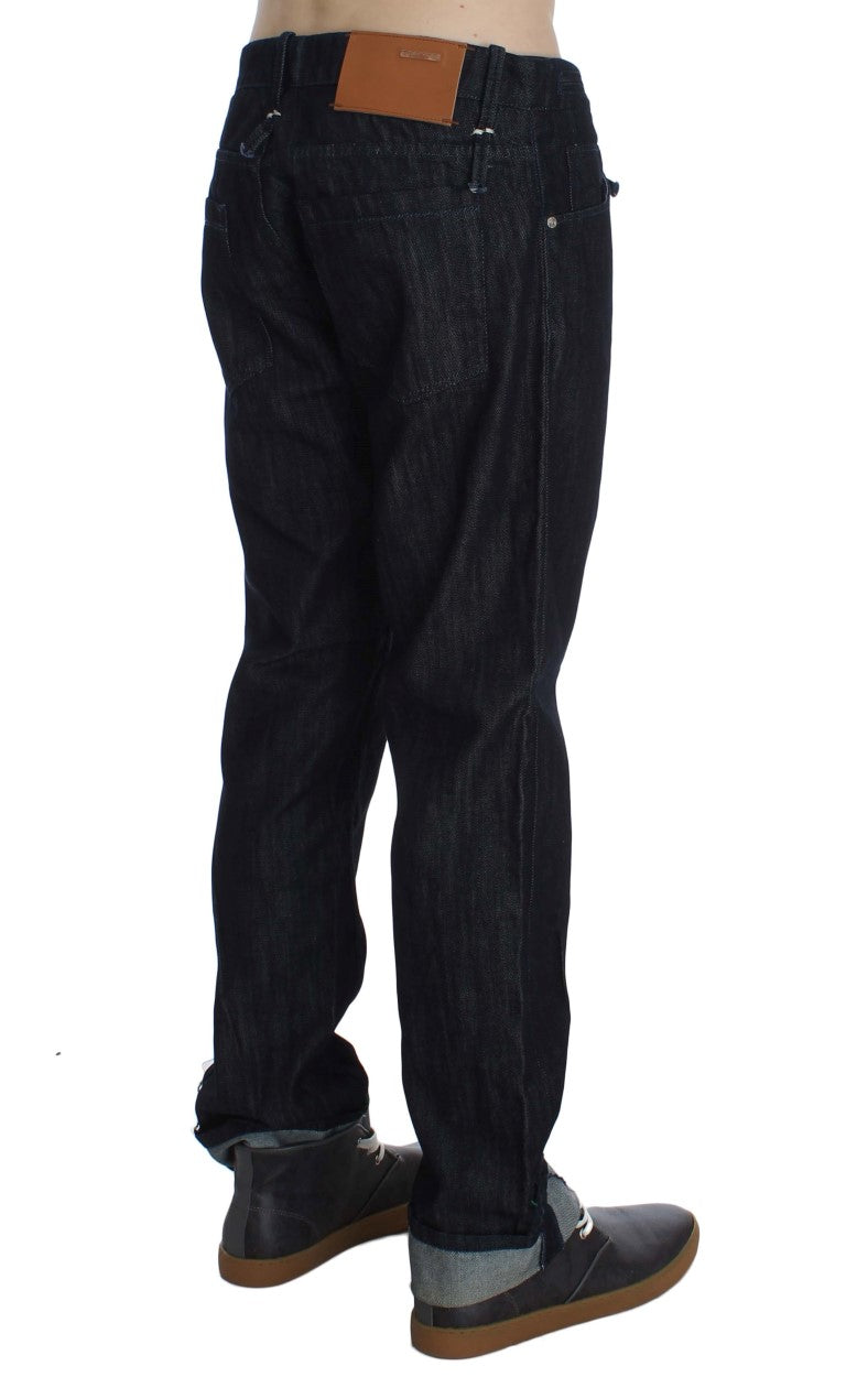 Acht Blue Cotton Regular Straight Fit Jeans