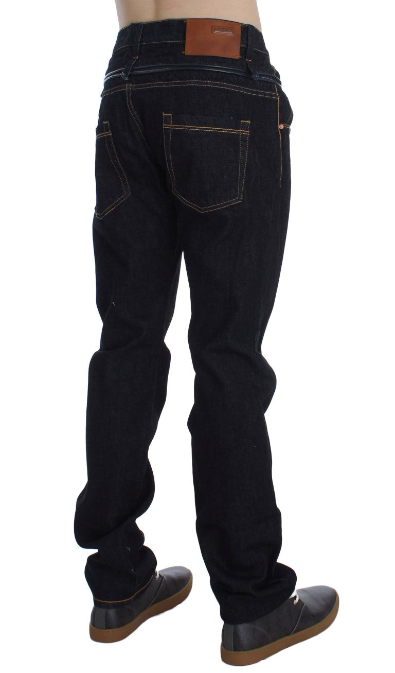 Acht Blue Cotton Regular Straight Fit Jeans