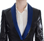 Exte Black Blue Two Piece Suit Skirt & Blazer