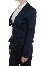 Exte Blue Three Button Single Breasted Blazer Jacket