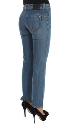 Costume National Blue Cotton Slim Fit Cropped Jeans