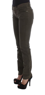 Costume National Green Cotton Blend Slim Fit Jeans