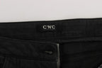 Costume National Black Cotton Capri Cropped Denim Jeans