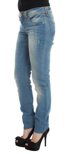 John Galliano Blue Wash Cotton Blend Slim Fit Jeans