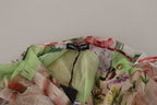 Dolce & Gabbana Multicolor  Floral Patchwork Design Ascot Collar Top Blouse